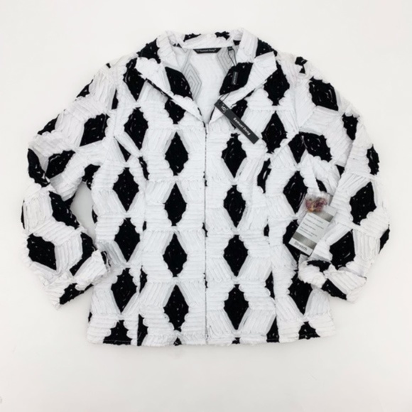 Samuel Dong Jackets & Blazers - Abstract ZIP-Up Evening Jacket XL New $145
